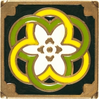Bronzová dekorace Enameled Kaleidoscope 1640, 7,5x7,5 cm